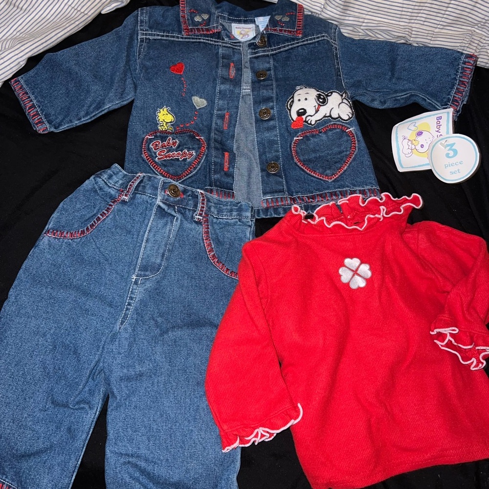 BABY SNOOPY 3 PIECE SET NWT 3-6 MONTHS